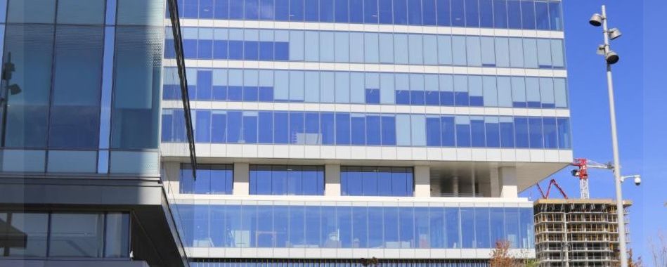 PwC logo on PwC-YMCA Tower in Vaughan