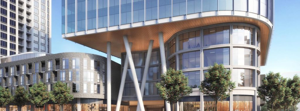 Rendering of office tower at 3300 Highway 7